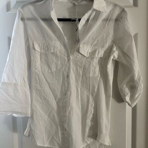 NWT James Perse White Button-Up Shirt 2